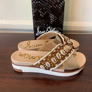 Sam Edelman slide molten gold leather size 7 and 8,5 , NWT
